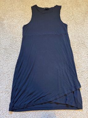 Athleta Black Sleeveless Asymmetrical Hem Dress